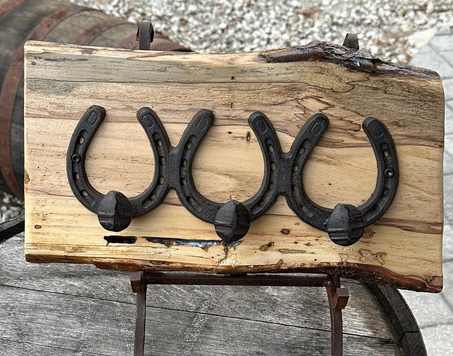 Spalted Maple Horeshoe Hanger