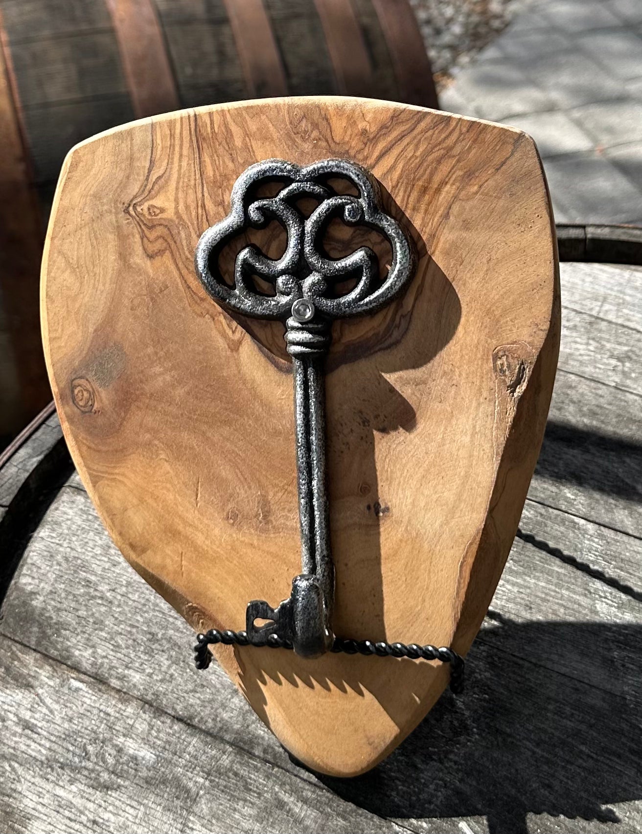 Olive Wood Metal Key Hanger
