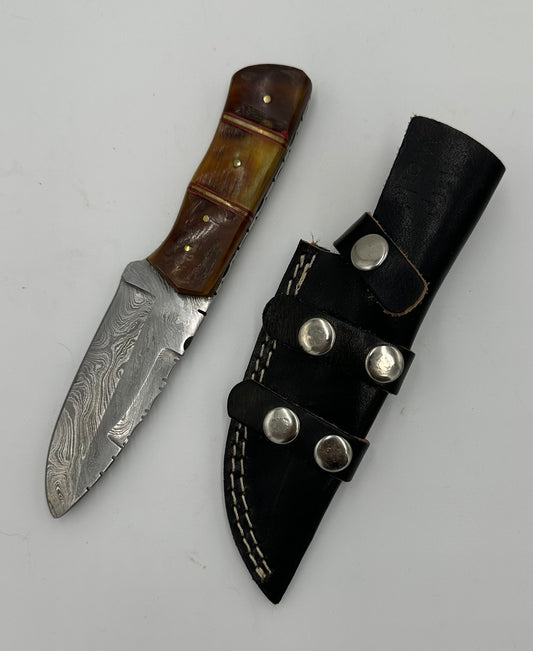 Damascus Knife - Bone (short)