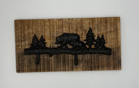 Barn Wood Bear Key Holder