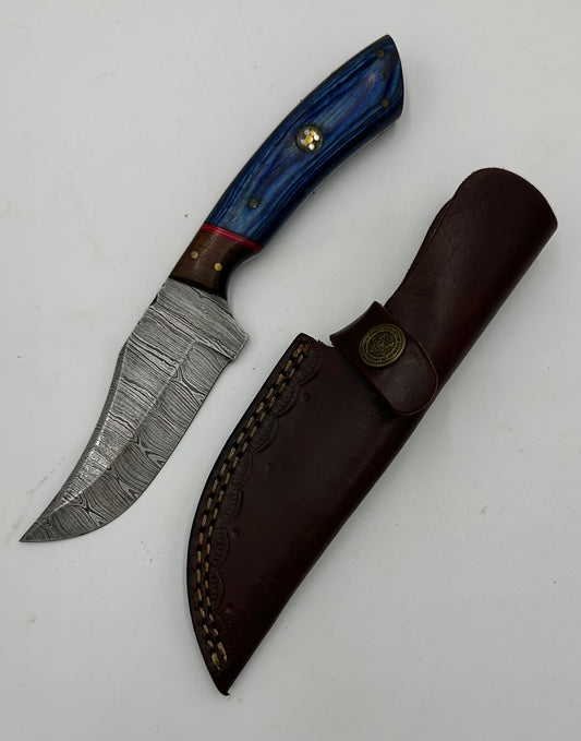 Damascus Knife - Radiant Blue