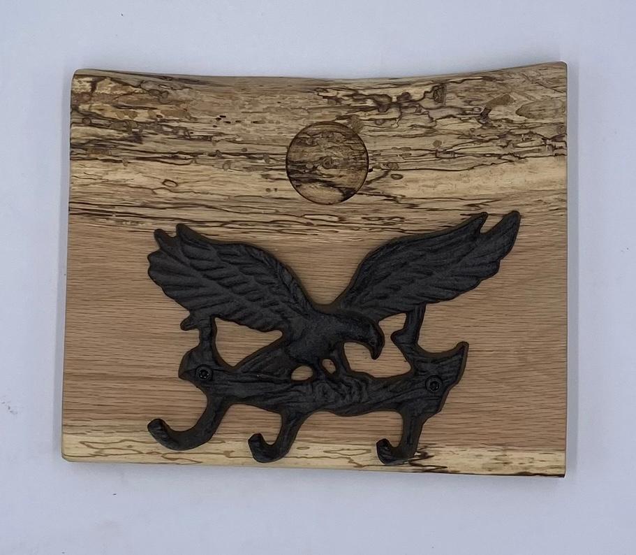 Spaulted Cypress Eagle (Customizable) Key/Towel Holder