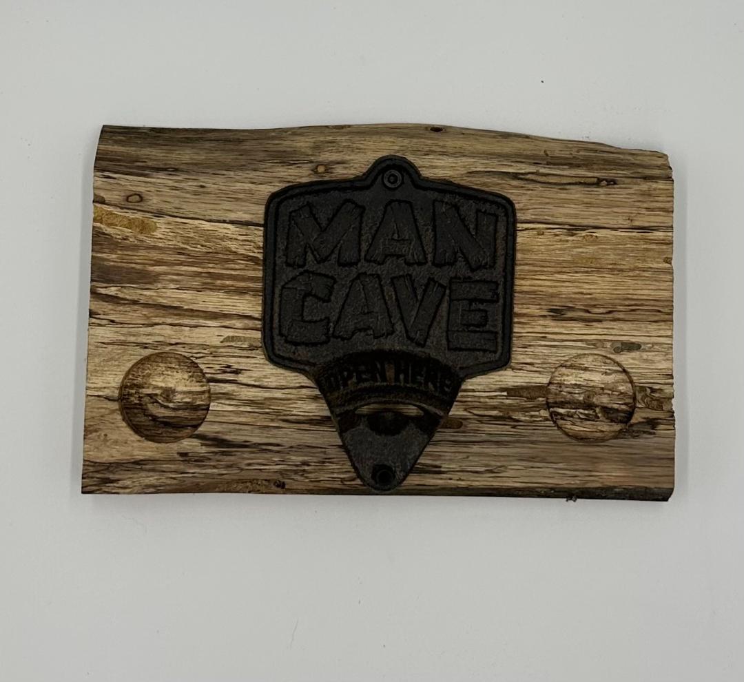 Spaulted Cypress Man Cave Bottle Opener - Customizable